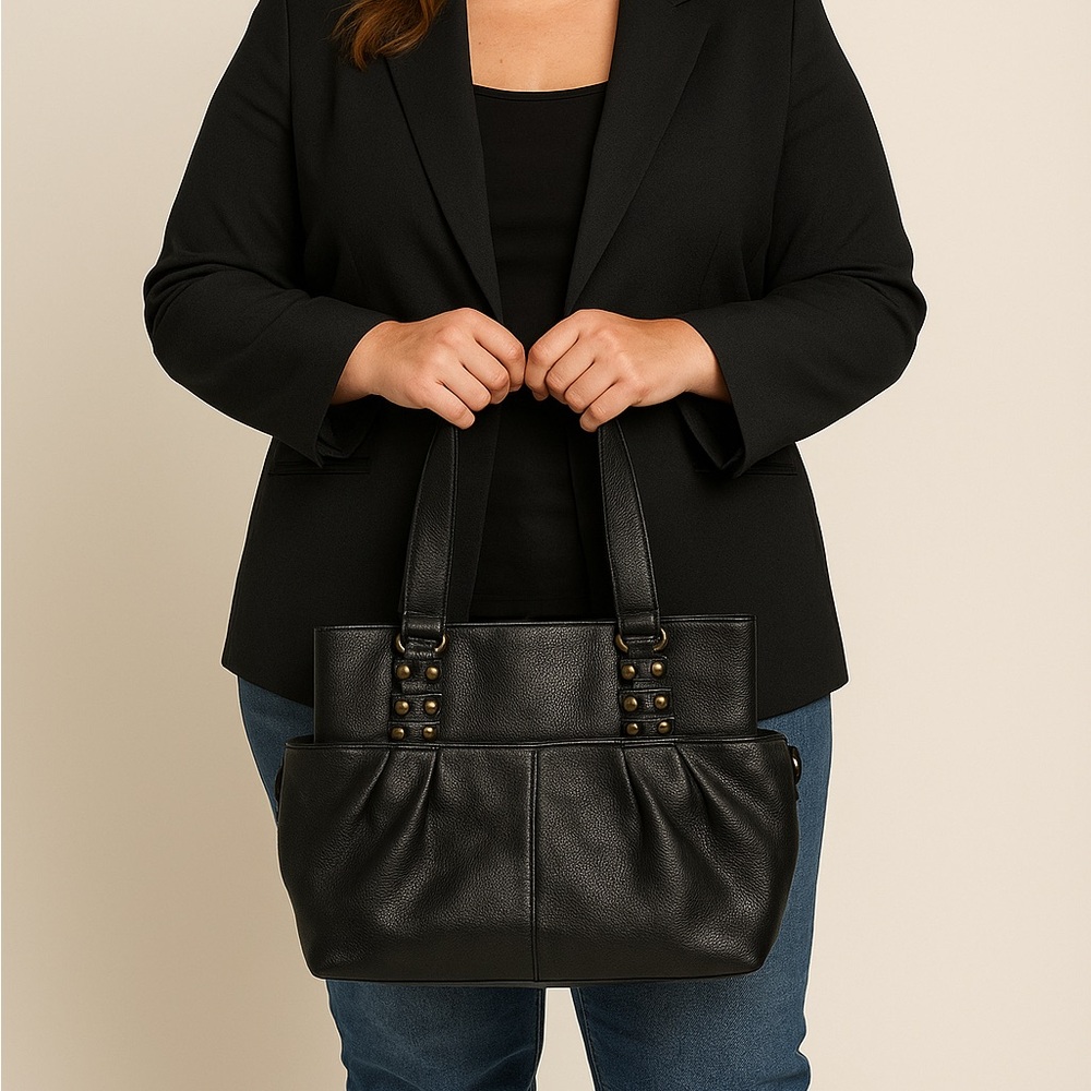 Bodhi‎ Black Pebbled Leather Tote Bag